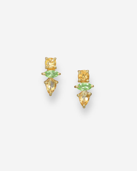 The Fortuna Citrine & Peridot 18ct Gold Vermeil Drop Earrings - Molten Store