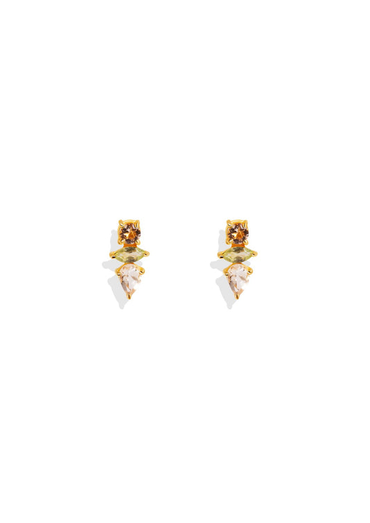 The Fortuna Citrine & Peridot 18ct Gold Vermeil Drop Earrings - Molten Store