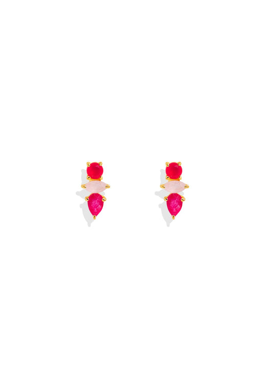 The Fortuna Quartz 18ct Gold Vermeil Drop Earrings - Molten Store