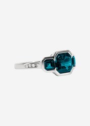 The Gallery White Gold Ring with 2.06ct London Blue Topaz - Molten Store