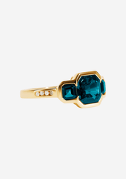 The Gallery Yellow Gold Ring with 2.06ct London Blue Topaz - Molten Store