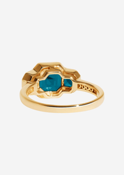 The Gallery Yellow Gold Ring with 2.06ct London Blue Topaz - Molten Store