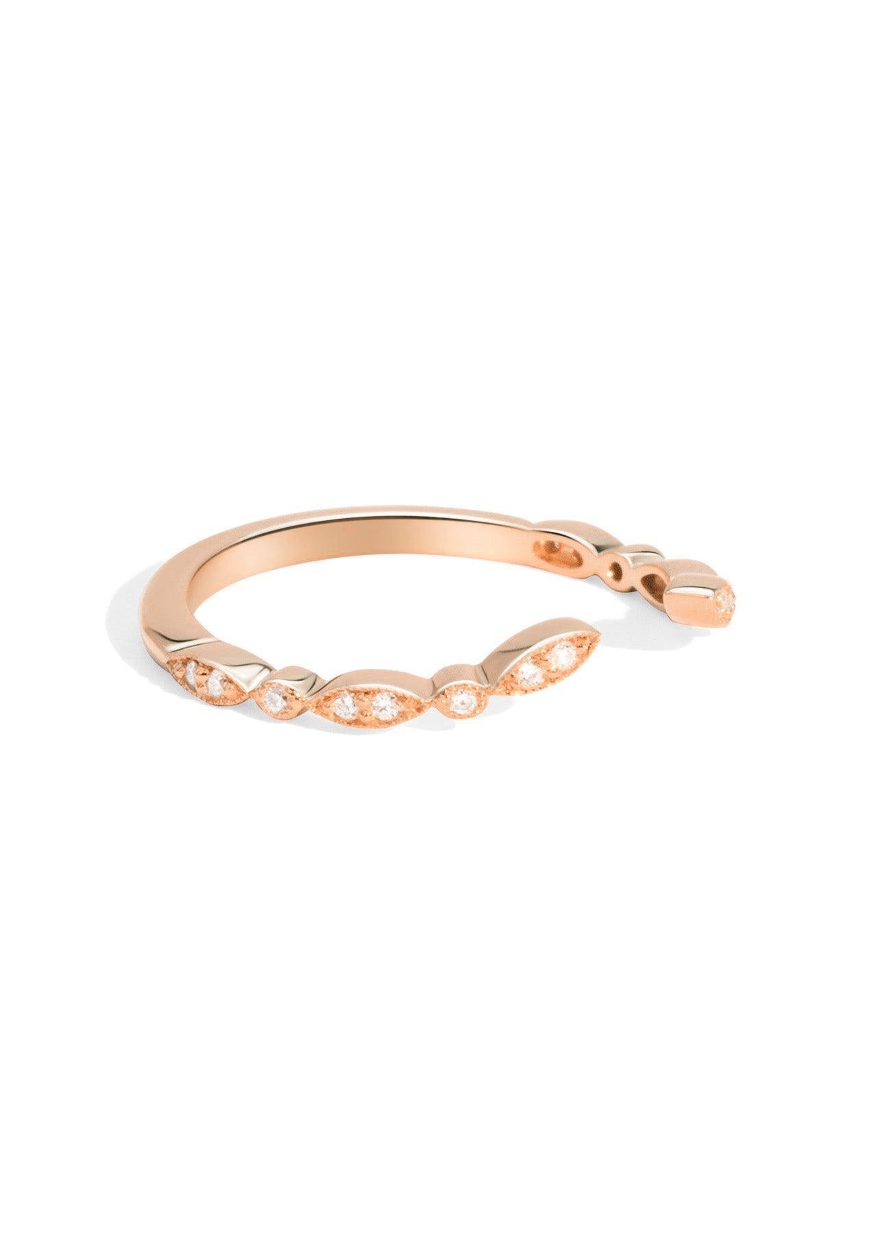 The Garland Rose Gold Diamond Band - Molten Store