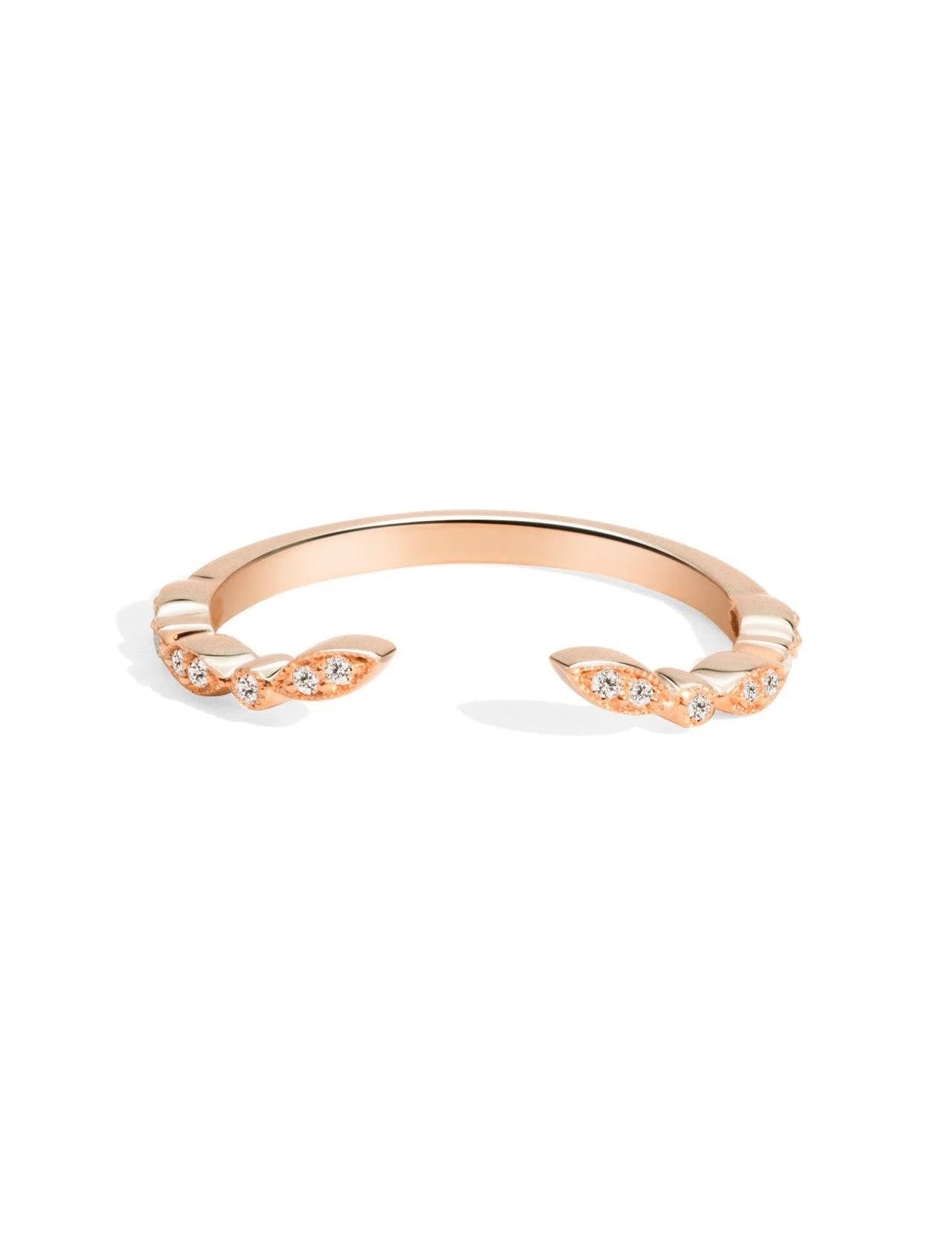 The Garland Rose Gold Diamond Band - Molten Store