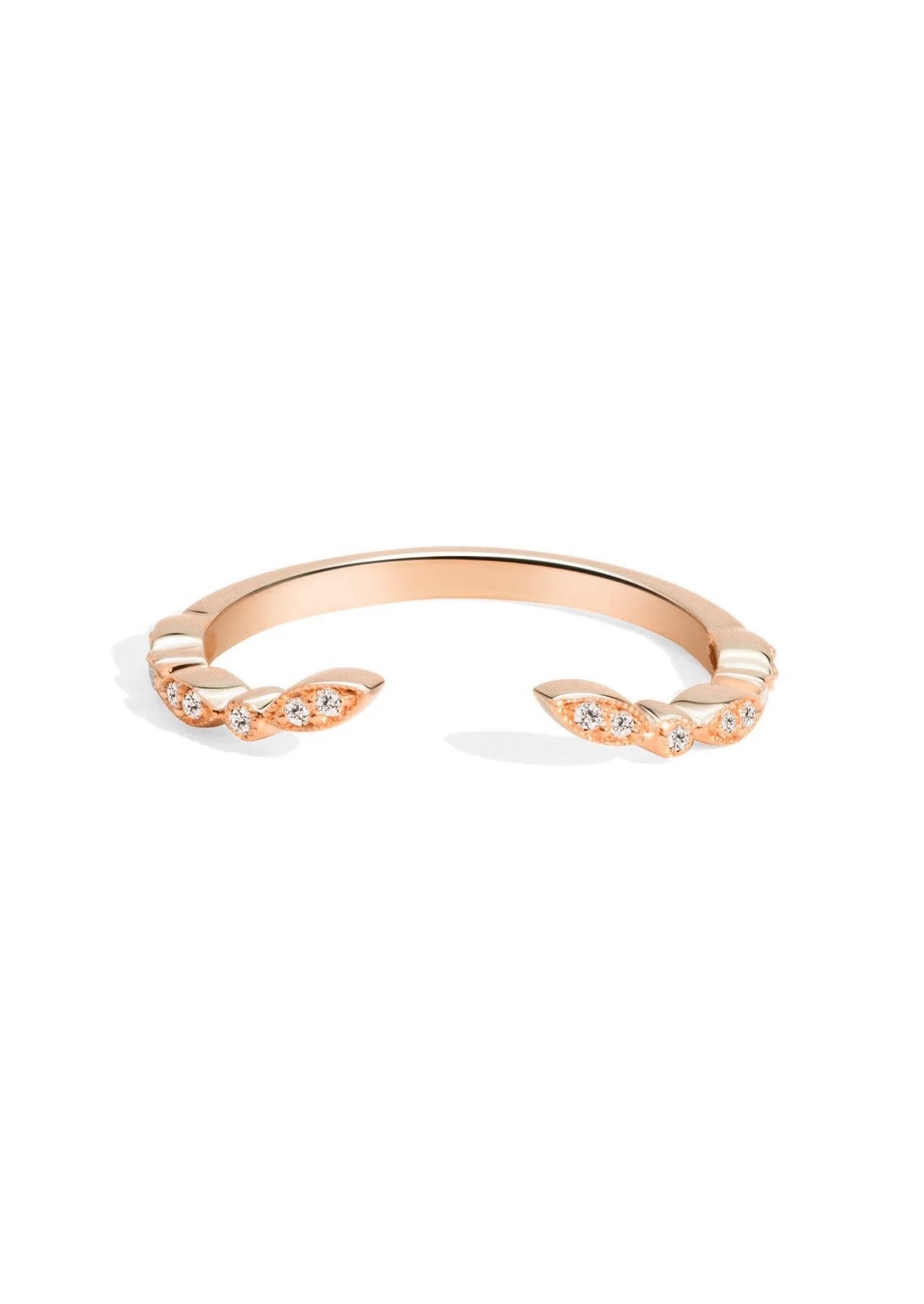 The Garland Rose Gold Diamond Band - Molten Store