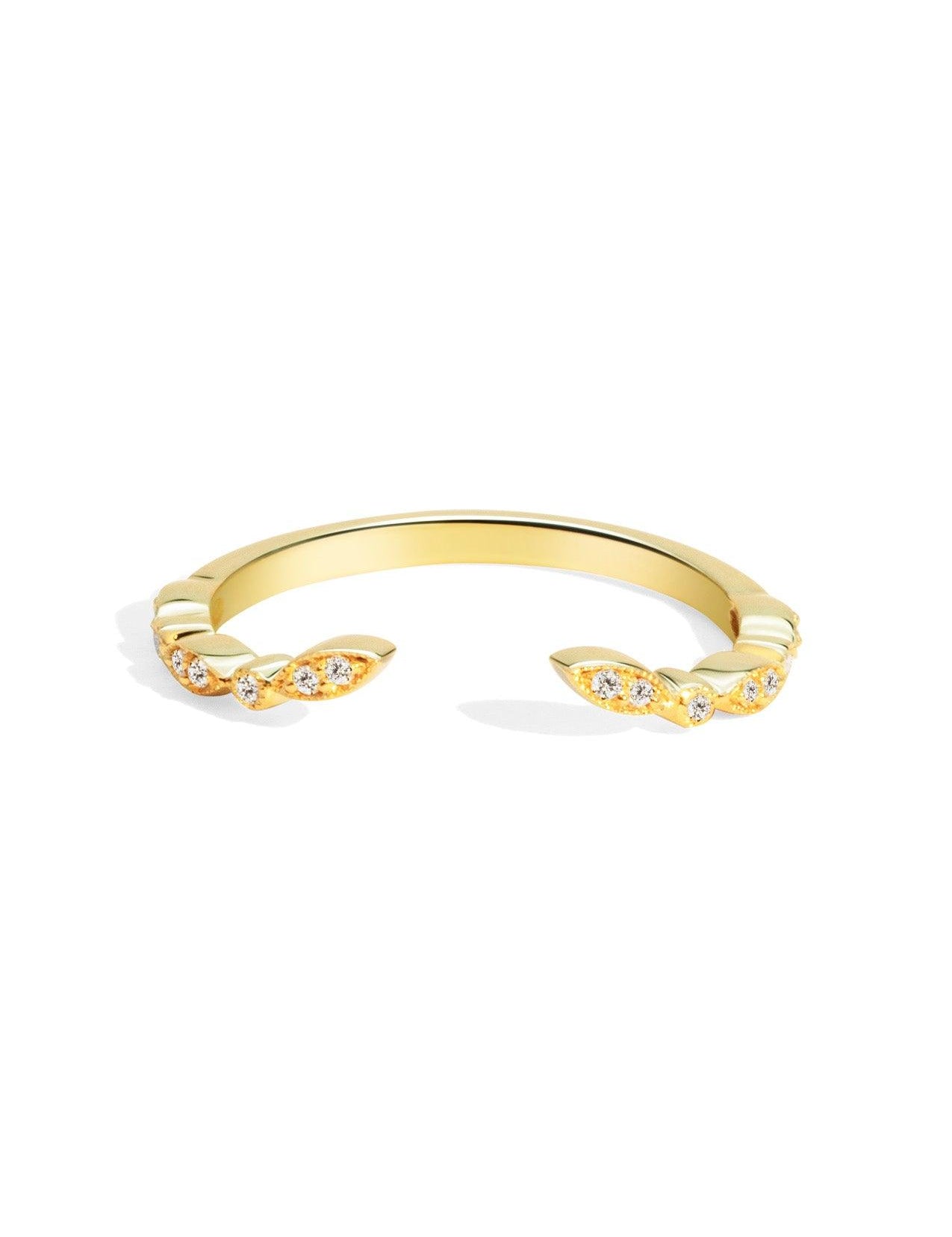 The Garland Yellow Gold Diamond Band - Molten Store