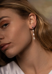 The Gleam Pearl Silver Drop Earrings - Molten Store