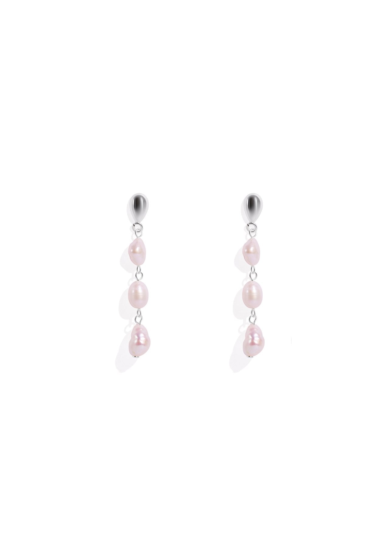 The Gleam Pearl Silver Drop Earrings - Molten Store