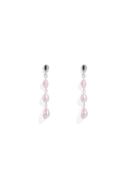 The Gleam Pearl Silver Drop Earrings - Molten Store