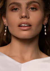 The Gleam Pearl Silver Drop Earrings - Molten Store