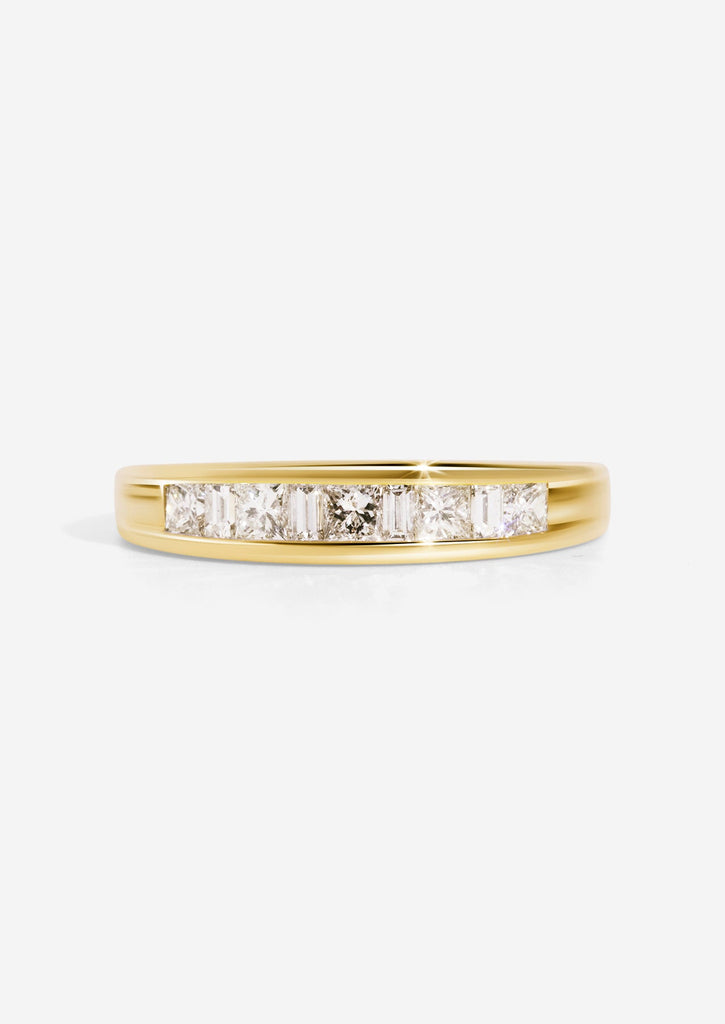 The Golda Vintage Band with Princess & Baguette Cut Diamonds (.57ct TDW) - Molten Store