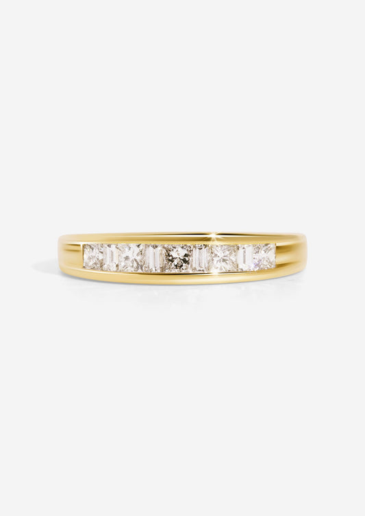 The Golda Vintage Band with Princess & Baguette Cut Diamonds (.57ct TDW) - Molten Store