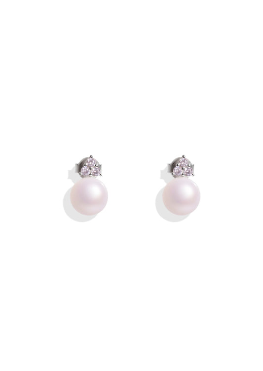 The Grace Pearl Silver Stud Earrings - Molten Store