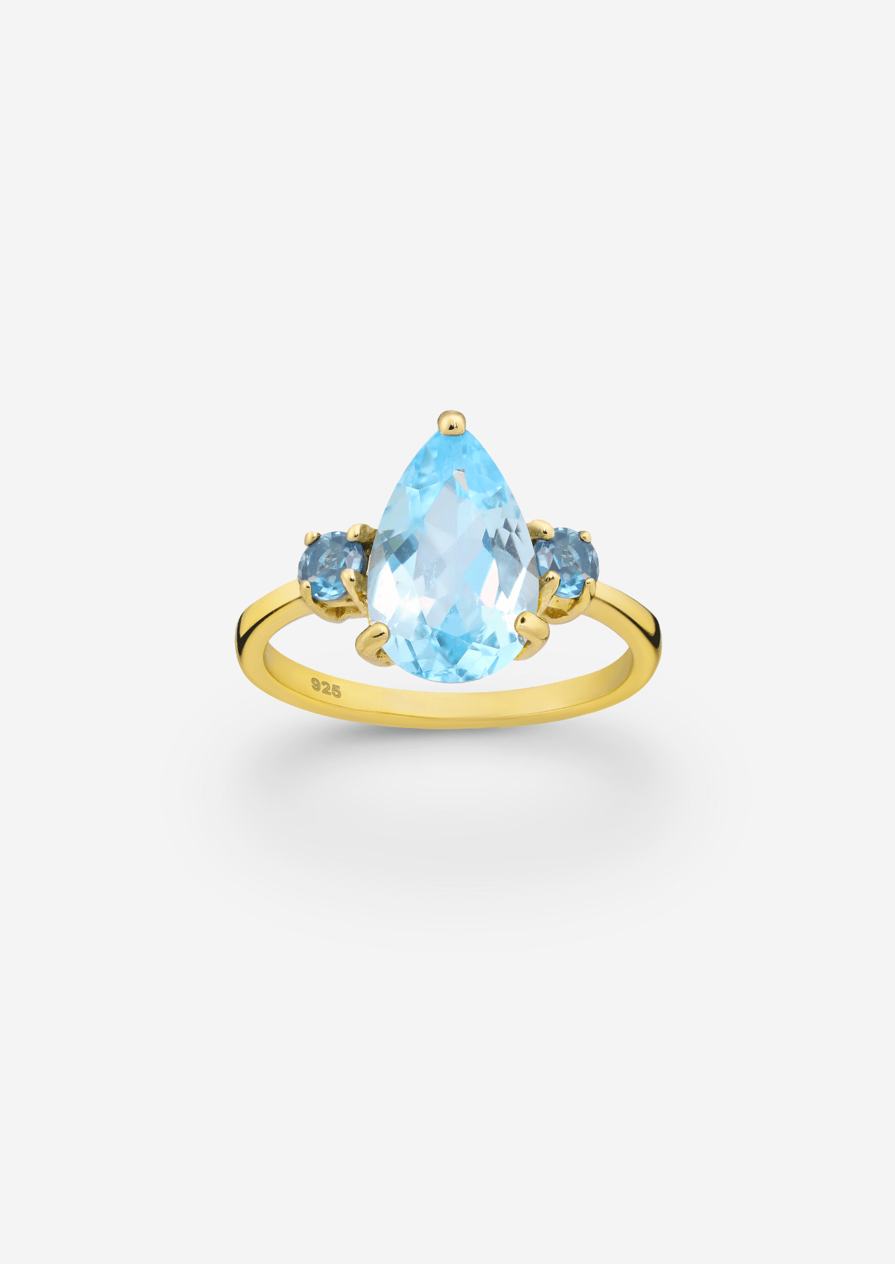 The Grandé Paradiso Topaz 18ct Gold Vermeil Ring - Molten Store