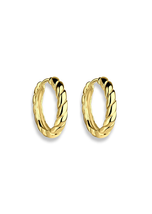 The Grande Twist 14ct Gold Vermeil Hoop Earrings - Molten Store