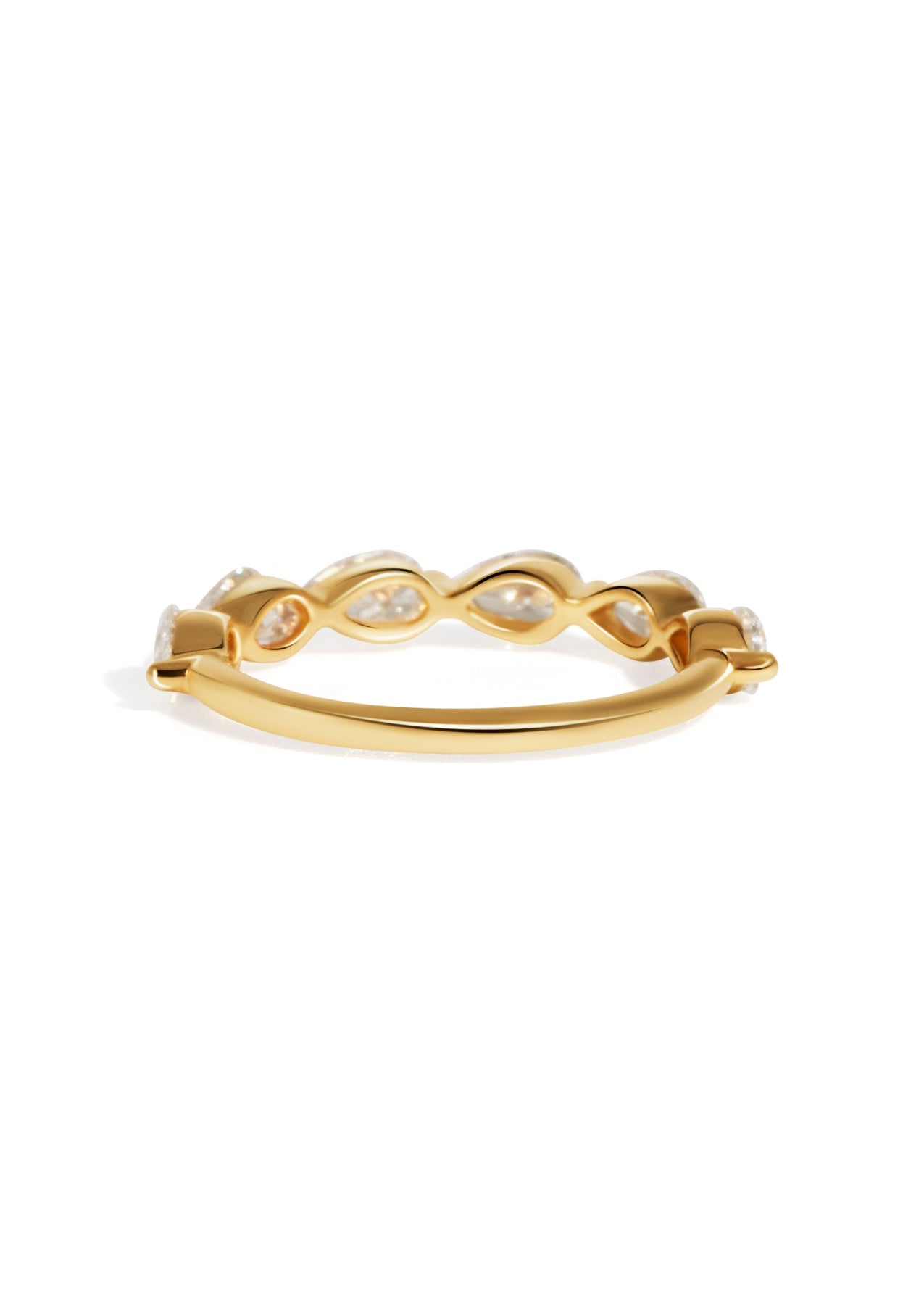 The Half Pirouette Cultured Diamond 9ct Yellow Gold Band - Molten Store