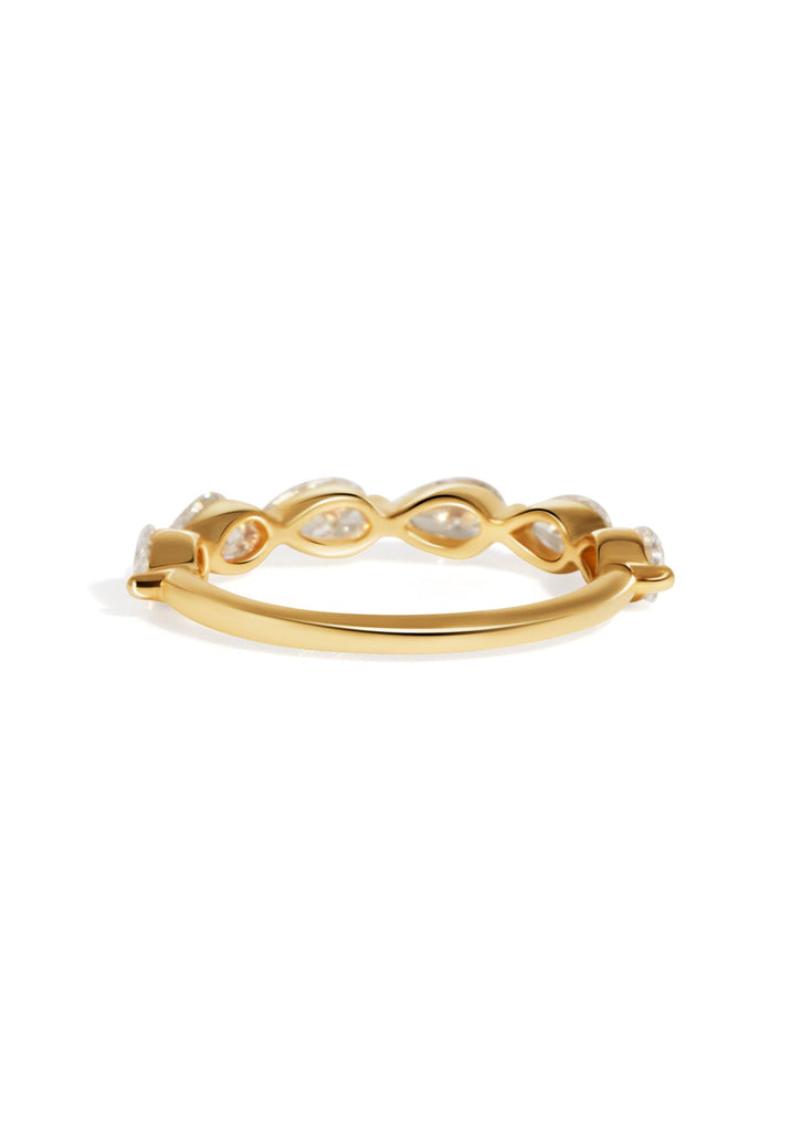 The Half Pirouette Cultured Diamond 9ct Yellow Gold Band - Molten Store