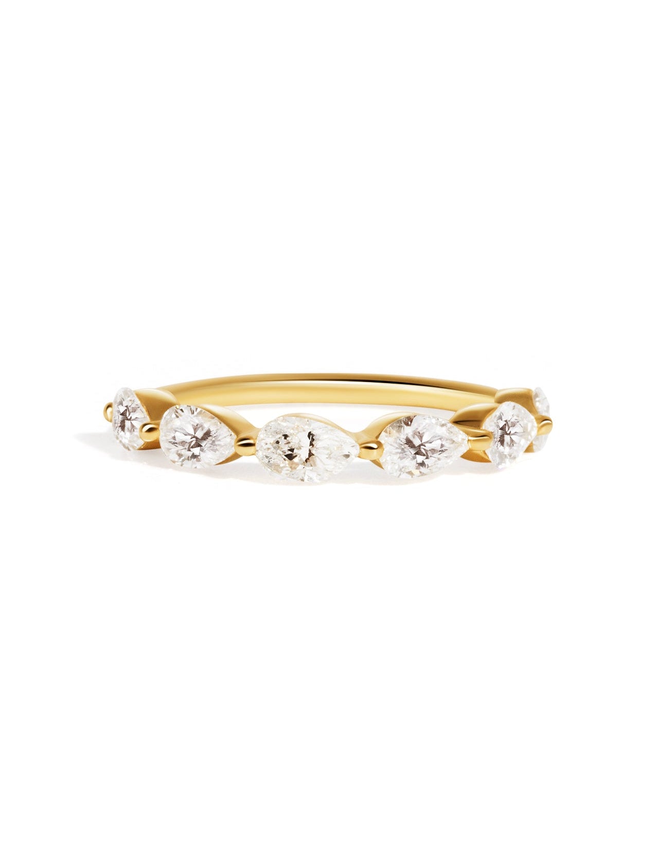 The Half Pirouette Cultured Diamond 9ct Yellow Gold Band - Molten Store