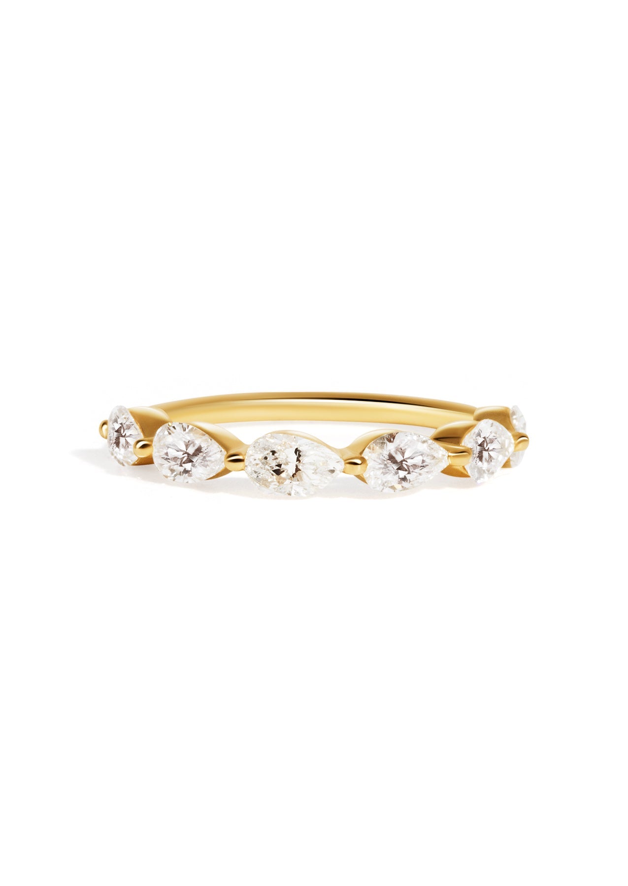 The Half Pirouette Cultured Diamond 9ct Yellow Gold Band - Molten Store