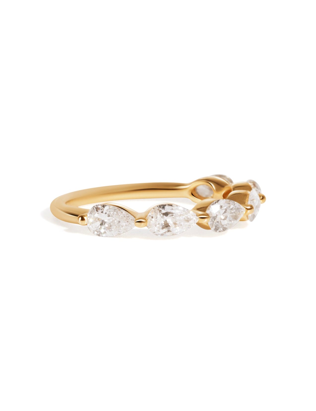 The Half Pirouette Cultured Diamond 9ct Yellow Gold Band - Molten Store