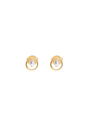 The Halo Pearl 14ct Gold Vermeil Stud Earrings - Molten Store