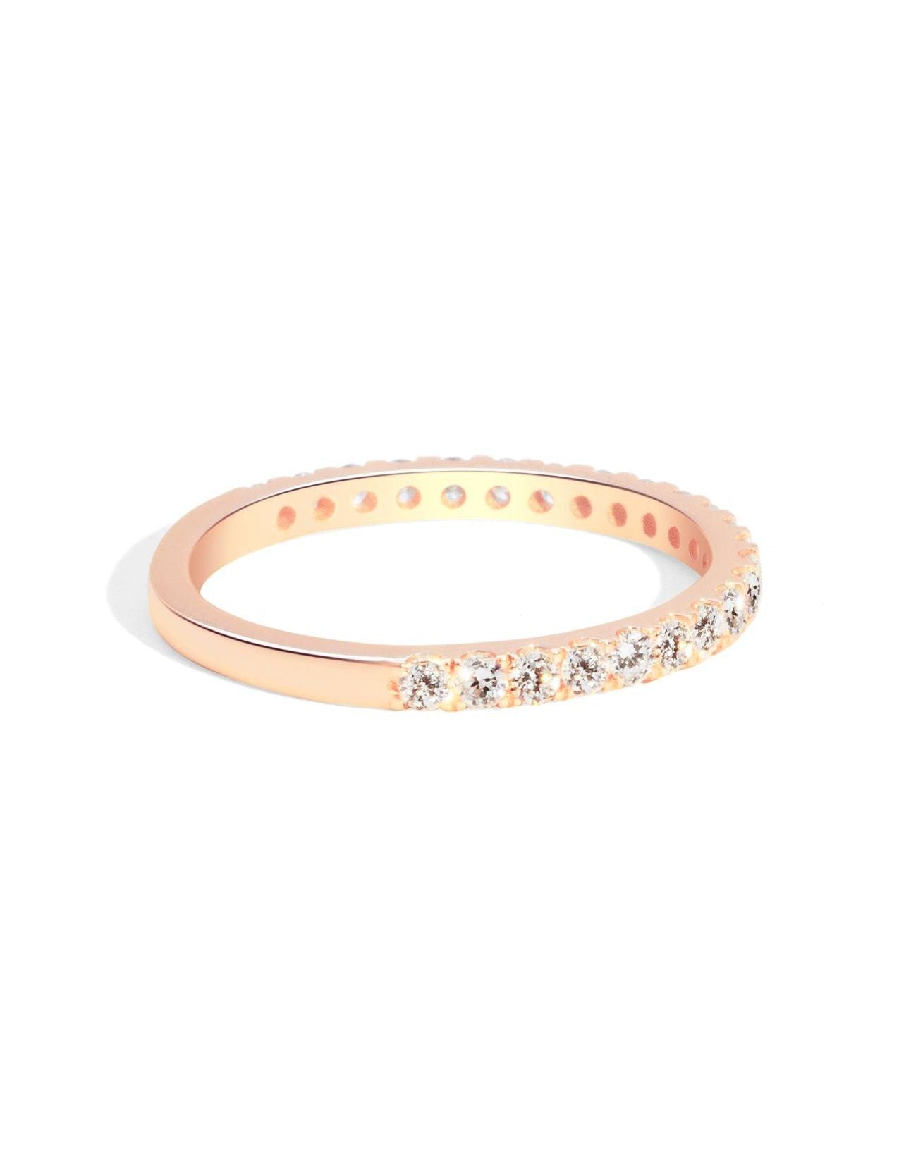 The Halo Rose Gold Diamond Band - Molten Store