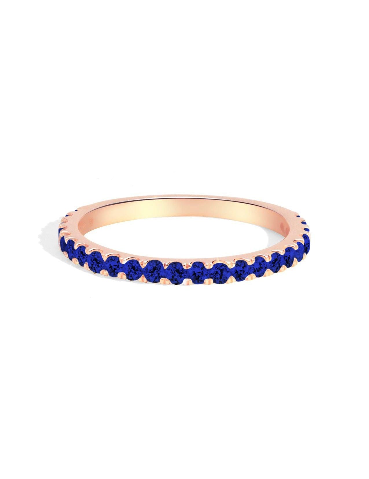 The Halo Rose Gold Sapphire Band - Molten Store