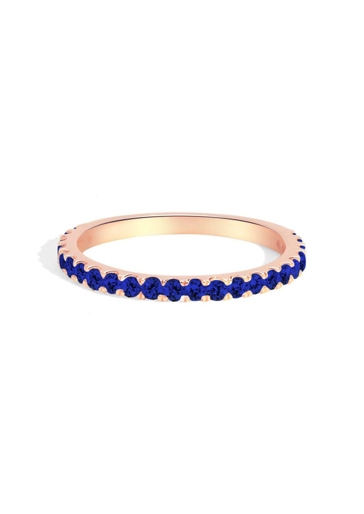 The Halo Rose Gold Sapphire Band - Molten Store