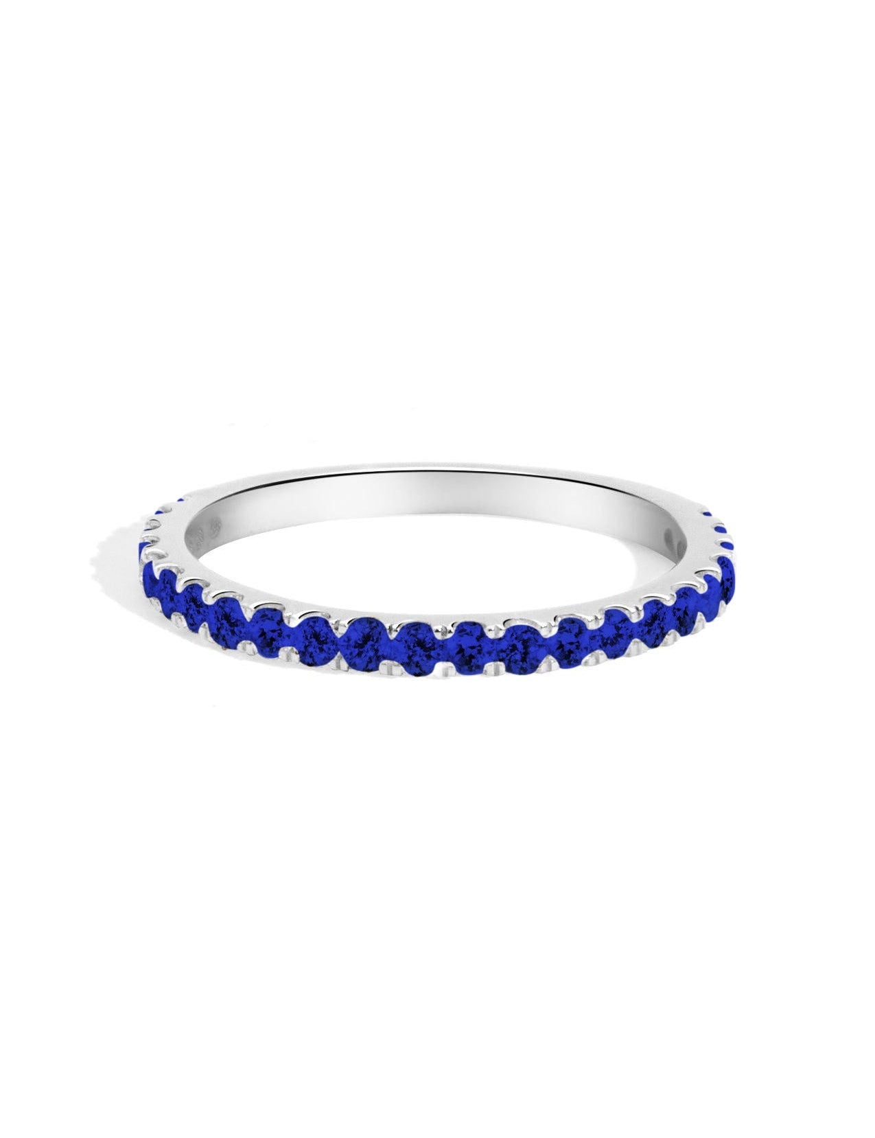 The Halo White Gold Sapphire Band - Molten Store