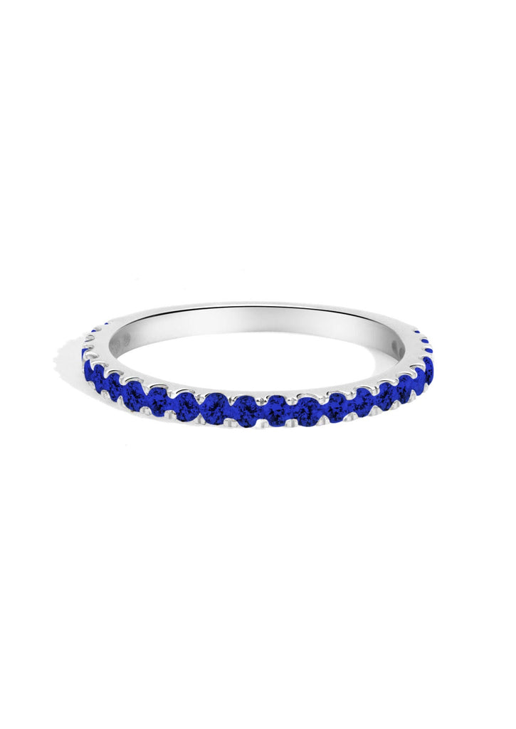 The Halo White Gold Sapphire Band - Molten Store