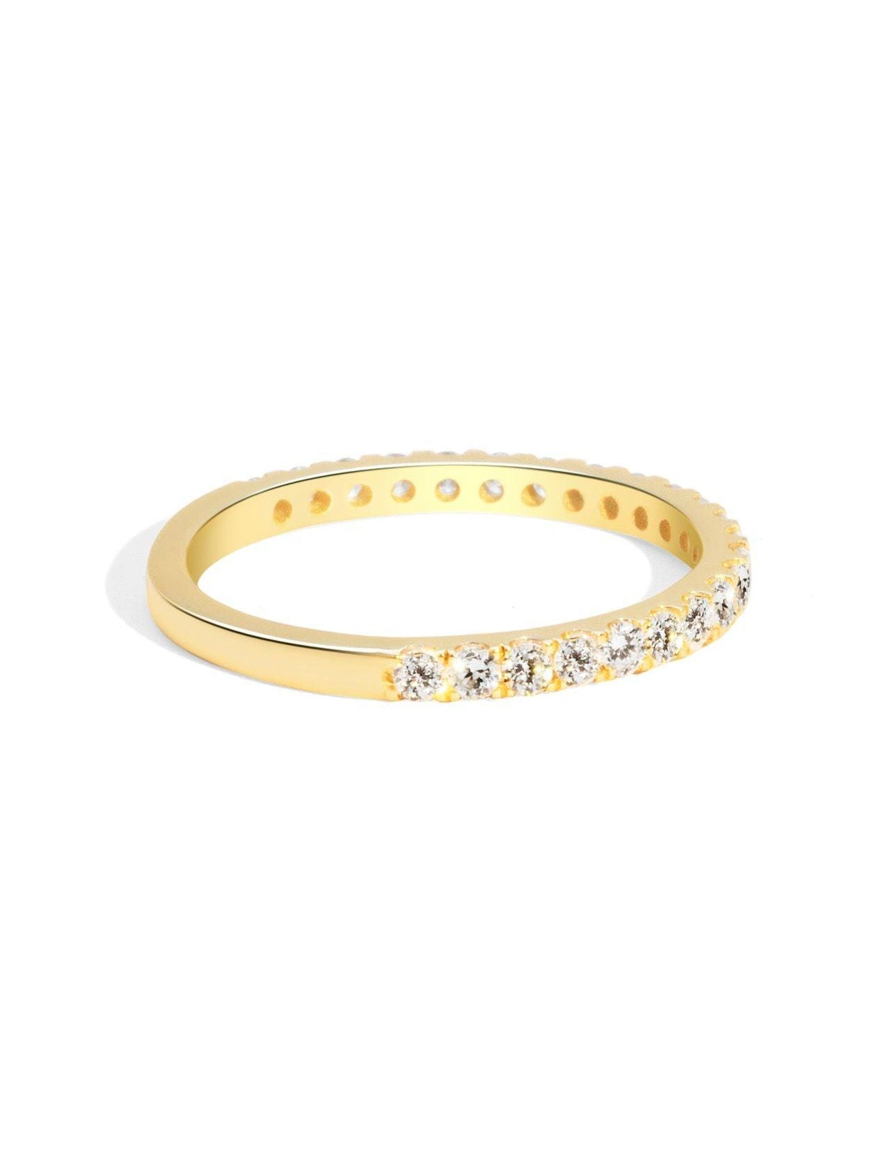 The Halo Yellow Gold Diamond Band - Molten Store