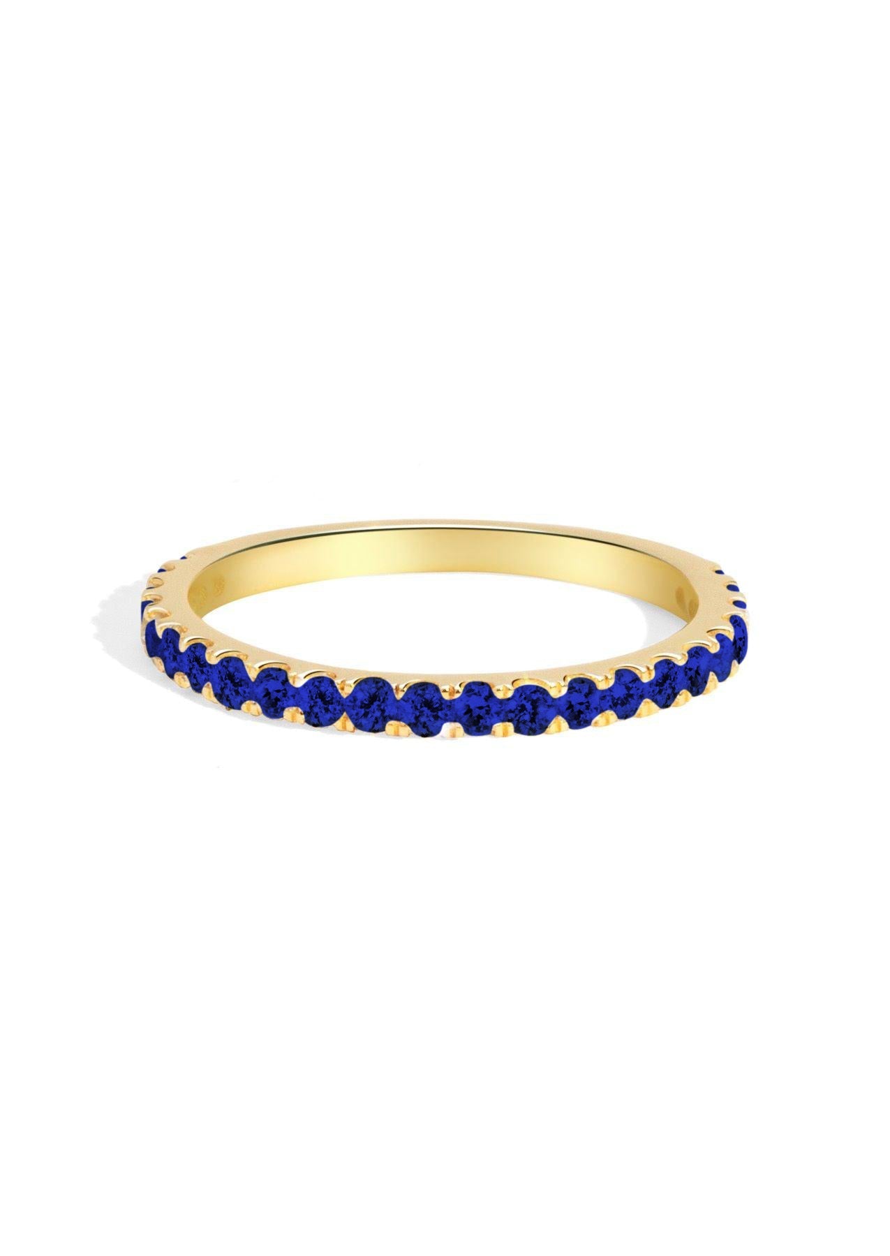 The Halo Yellow Gold Sapphire Band - Molten Store