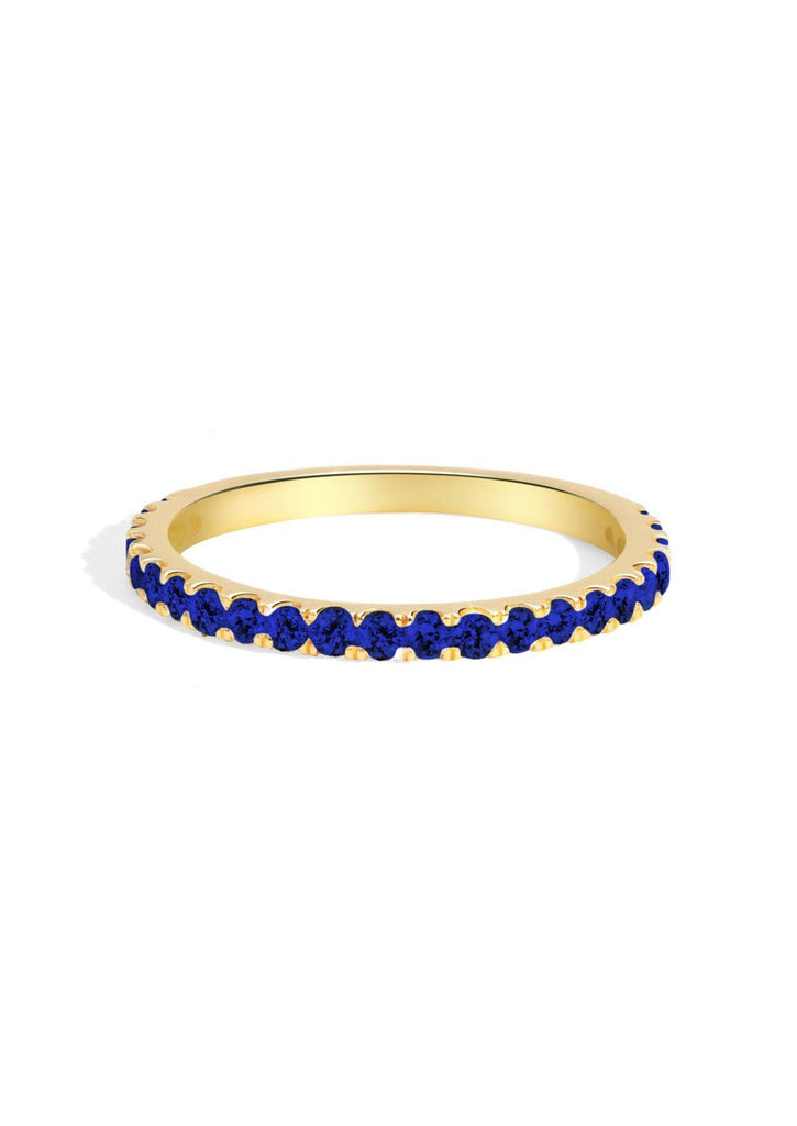 The Halo Yellow Gold Sapphire Band - Molten Store