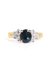 The Henrietta 18ct Yellow Gold Ring with 1.63ct Blue Sapphire | TCW 1.96ct - Molten Store