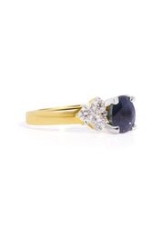 The Henrietta 18ct Yellow Gold Ring with 1.63ct Blue Sapphire | TCW 1.96ct - Molten Store