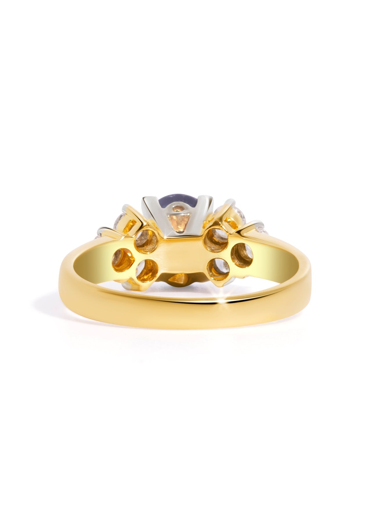 The Henrietta 18ct Yellow Gold Ring with 1.63ct Blue Sapphire | TCW 1.96ct - Molten Store