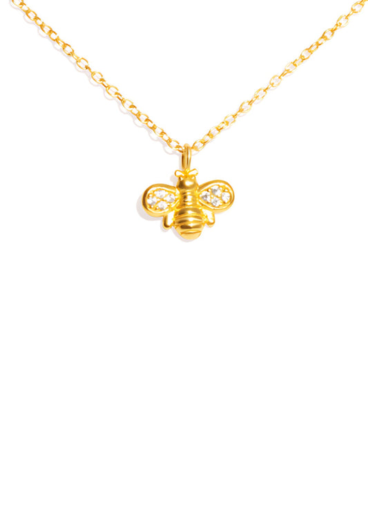 The Honey Bee 14ct Gold Vermeil Pendant Necklace - Molten Store