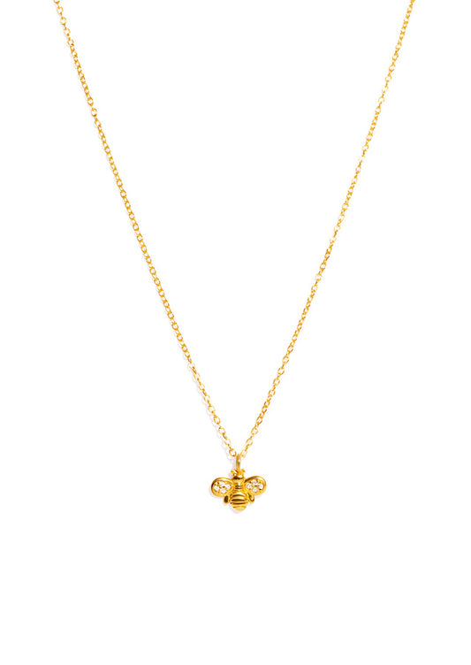 The Honey Bee 14ct Gold Vermeil Pendant Necklace - Molten Store