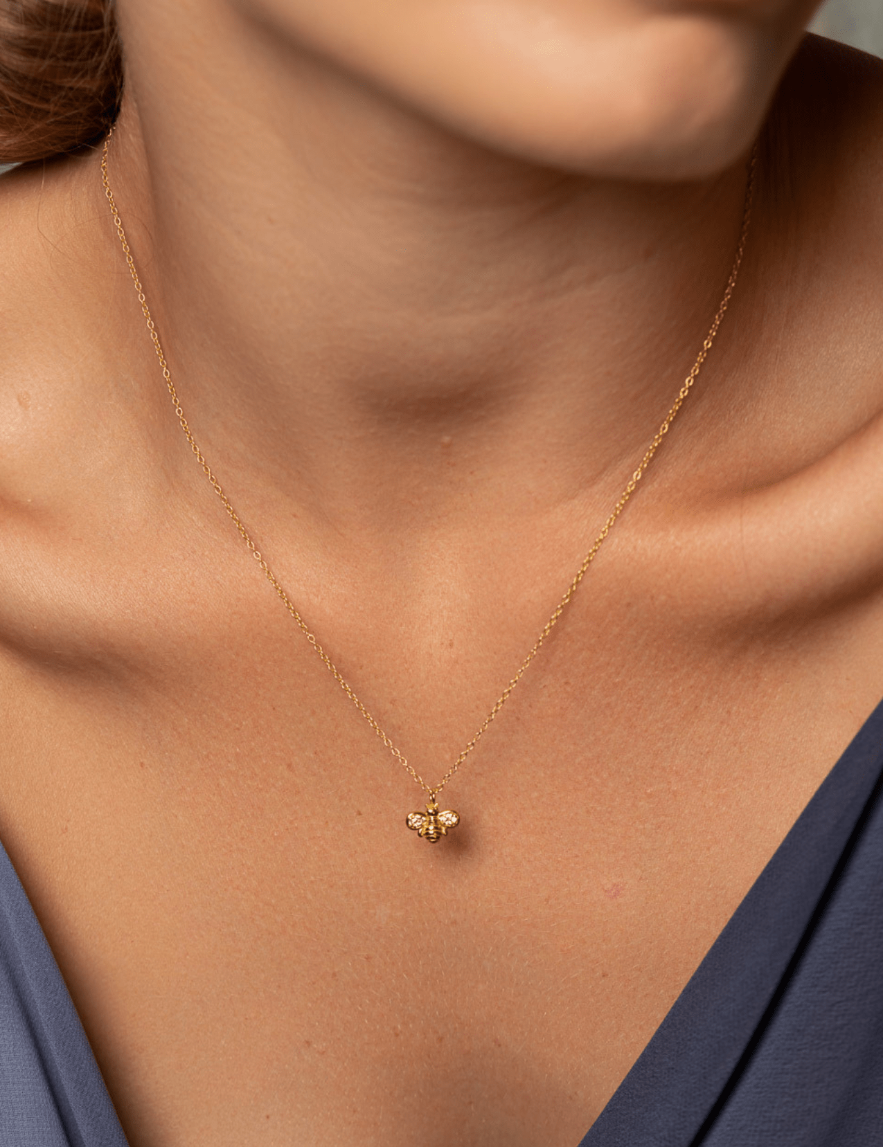 The Honey Bee 14ct Gold Vermeil Pendant Necklace - Molten Store