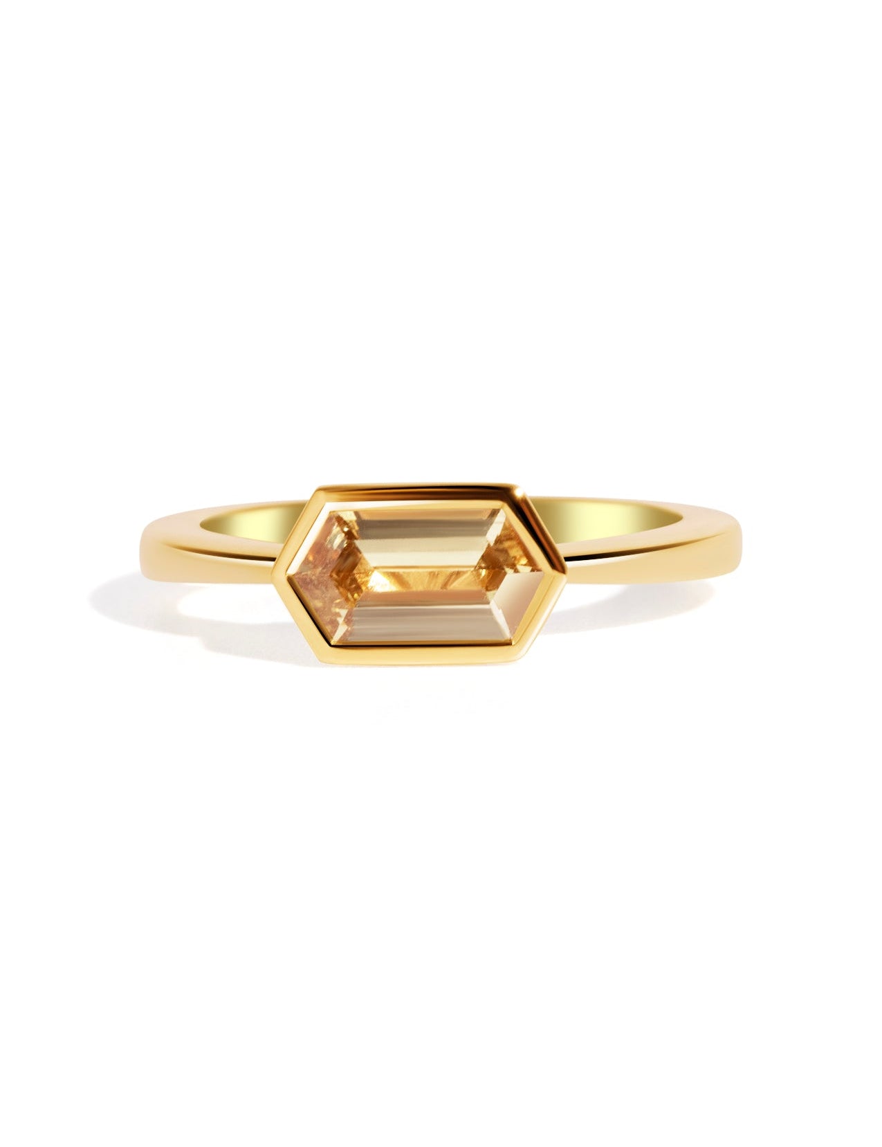 The Isabel Ring with 1.15ct Hexagon Yellow Sapphire - Molten Store