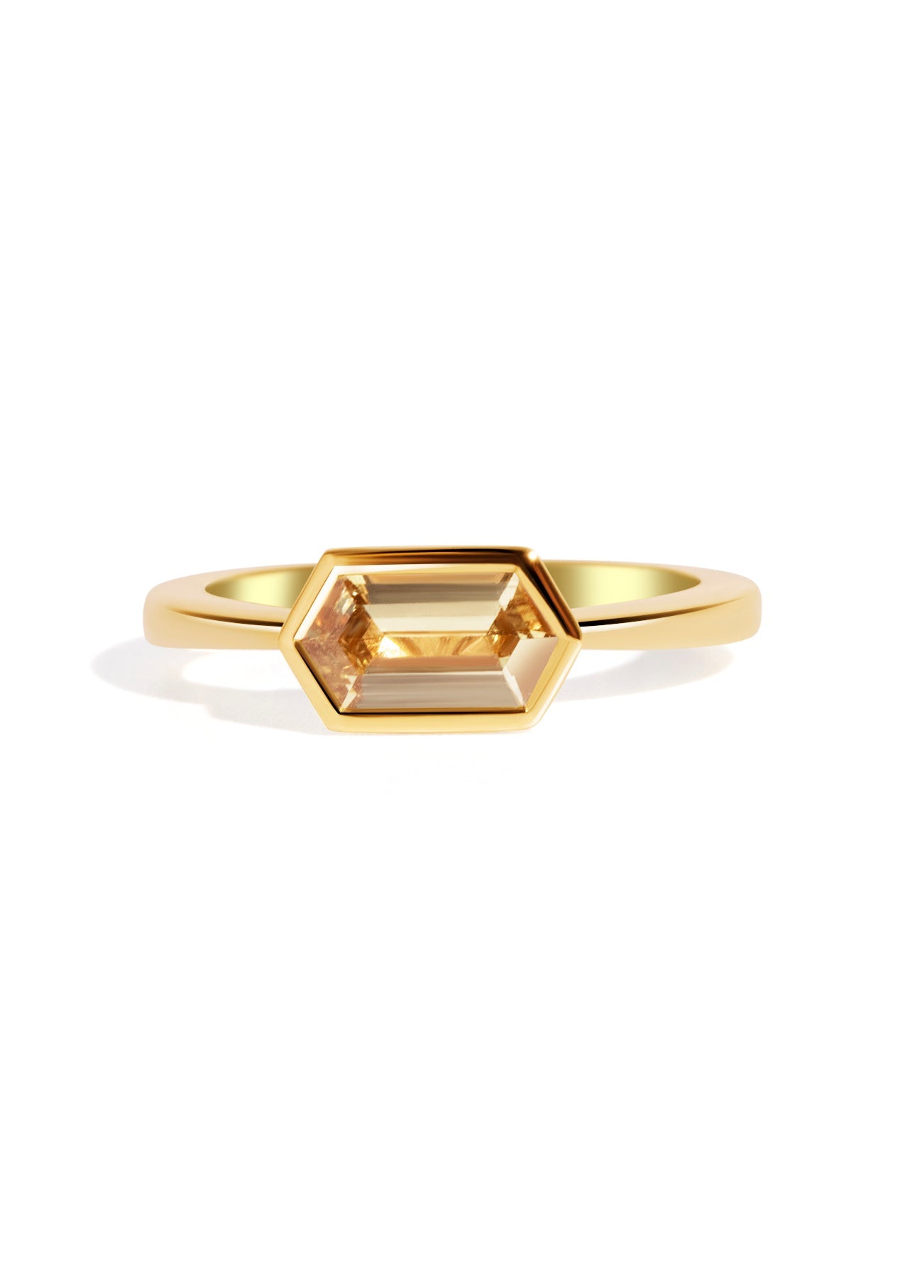 The Isabel Ring with 1.15ct Hexagon Yellow Sapphire - Molten Store