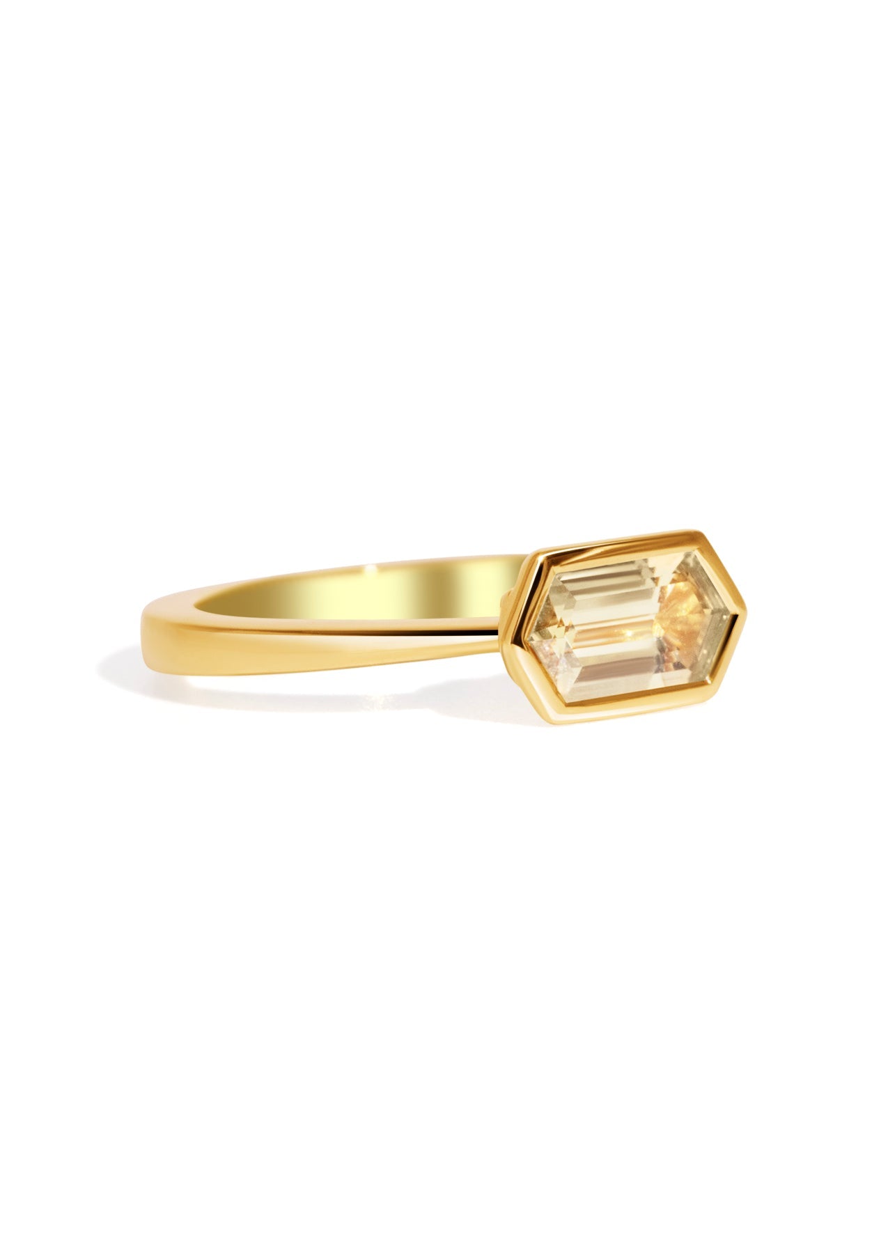 The Isabel Ring with 1.15ct Hexagon Yellow Sapphire - Molten Store