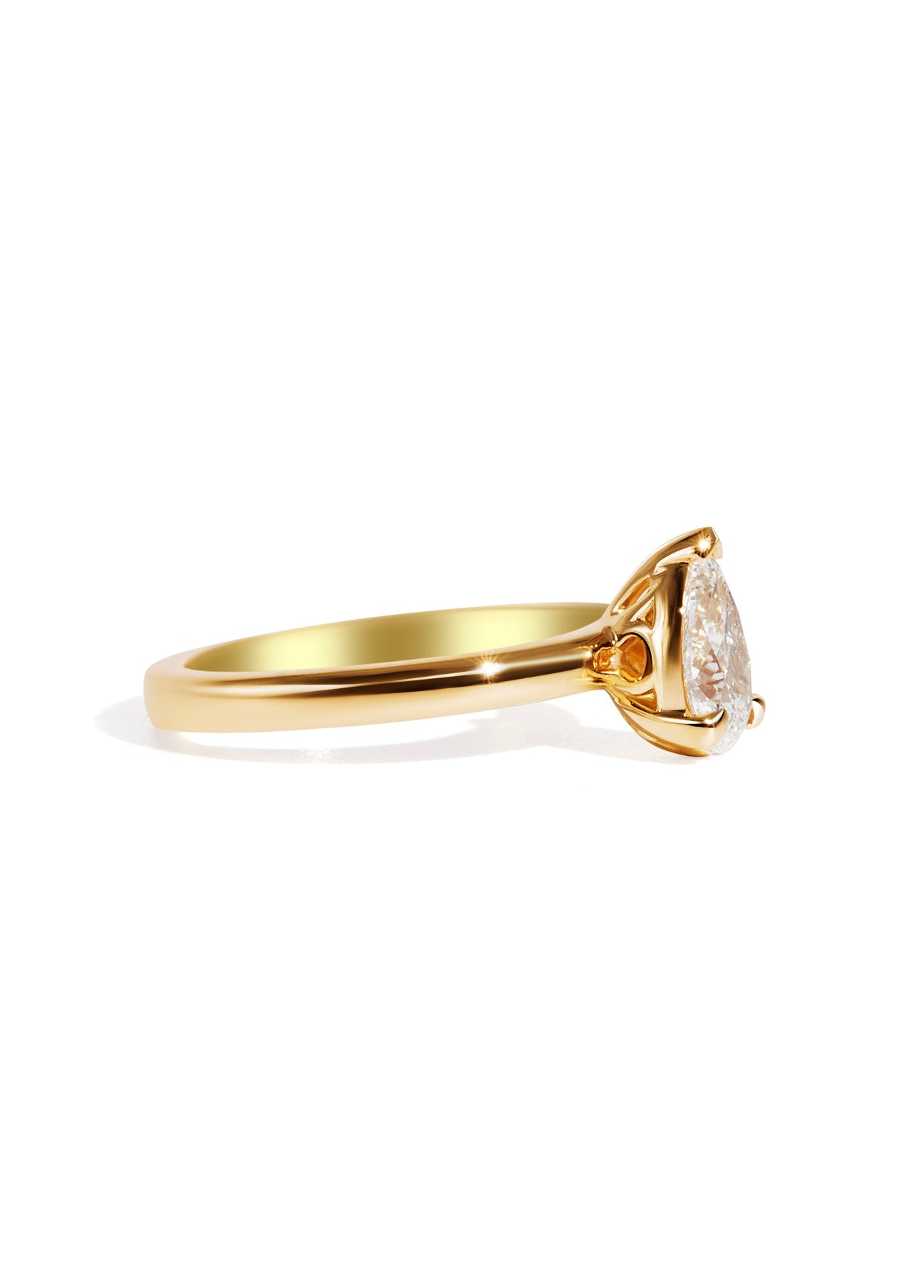 The June Ring with 0.77ct Pear Cultured Diamond - Molten Store