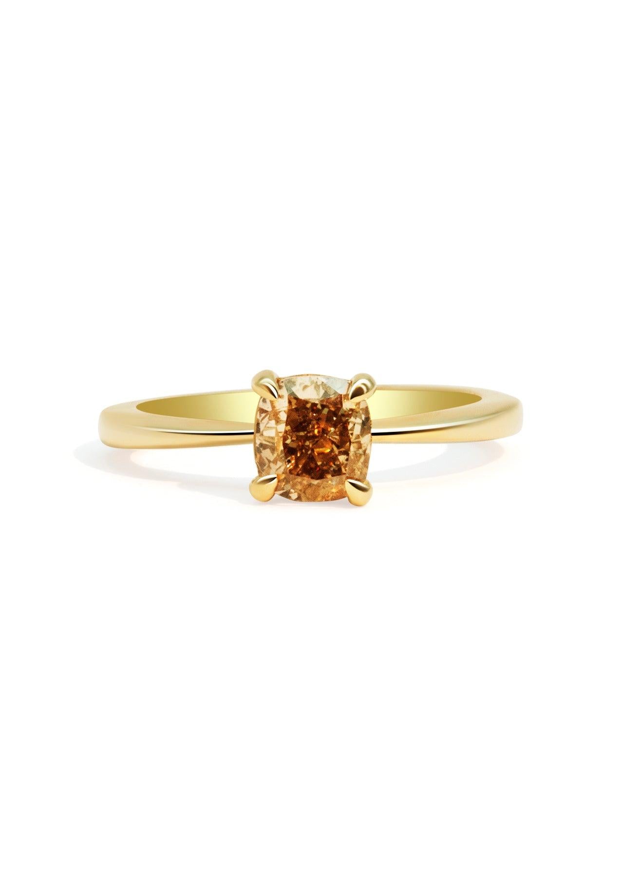 The June Ring with 1.55ct Cushion Champagne Diamond - Molten Store