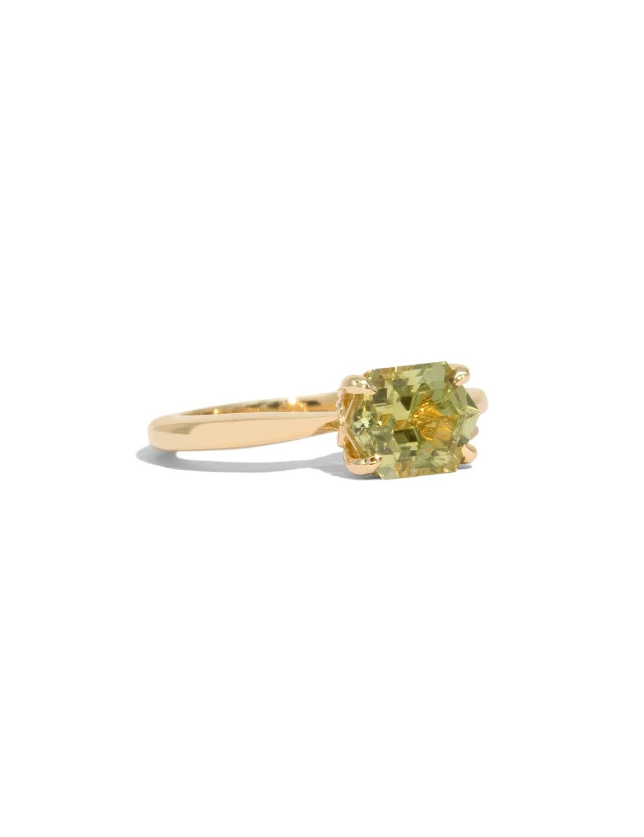 The June Ring with 1.82ct Hexagon Moss Tourmaline - Molten Store