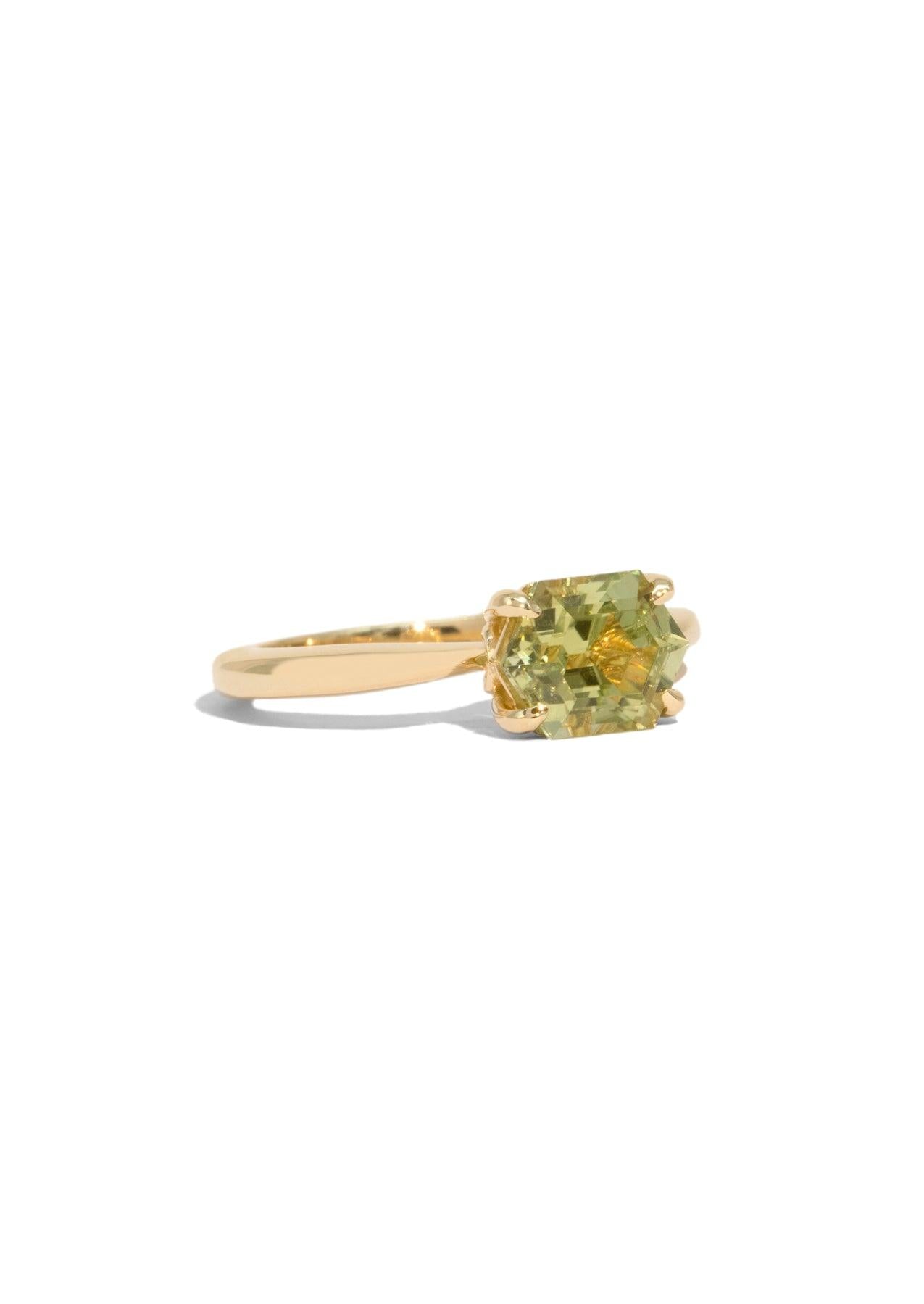 The June Ring with 1.82ct Hexagon Moss Tourmaline - Molten Store