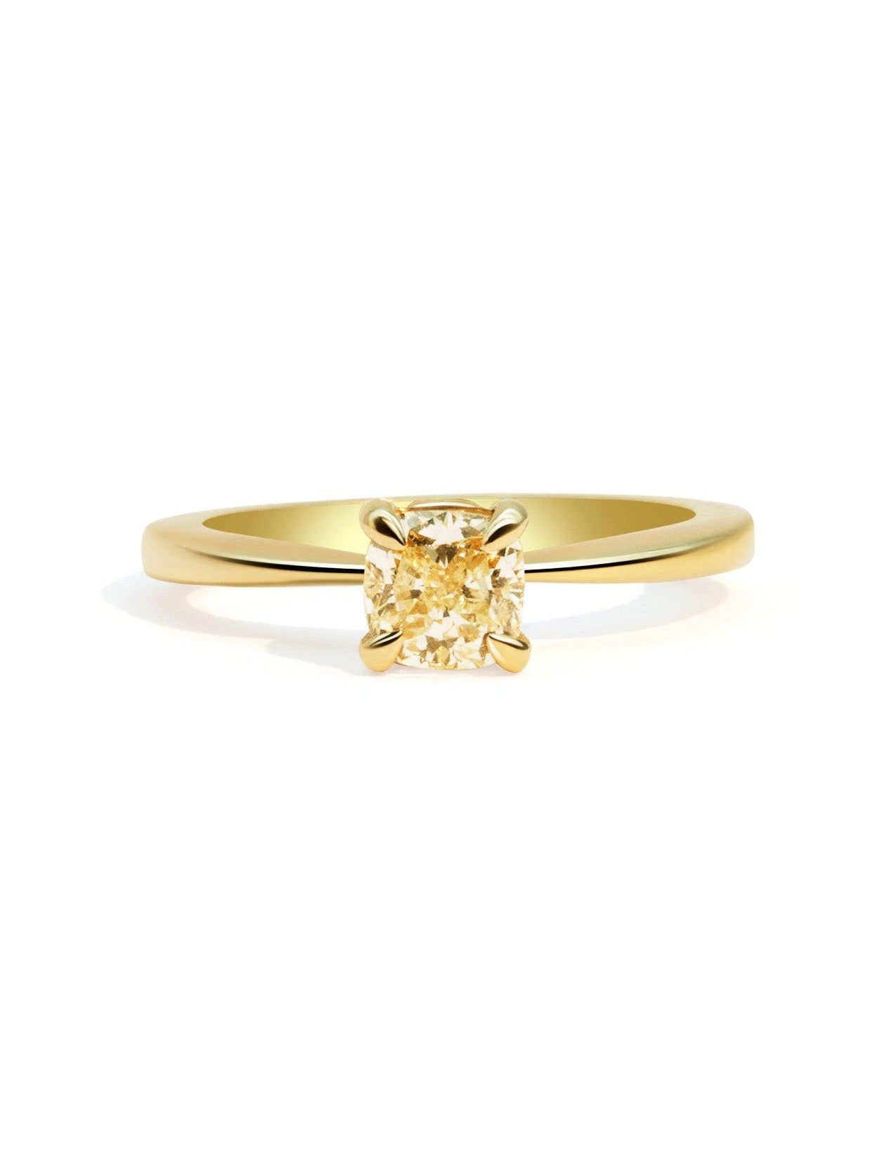 The June Ring with 1ct Cushion Yellow Diamond - Molten Store