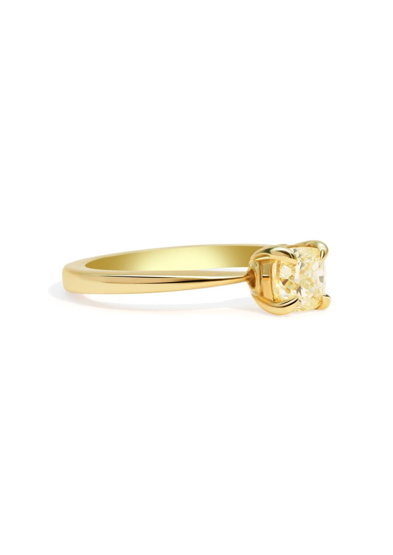 The June Ring with 1ct Cushion Yellow Diamond - Molten Store