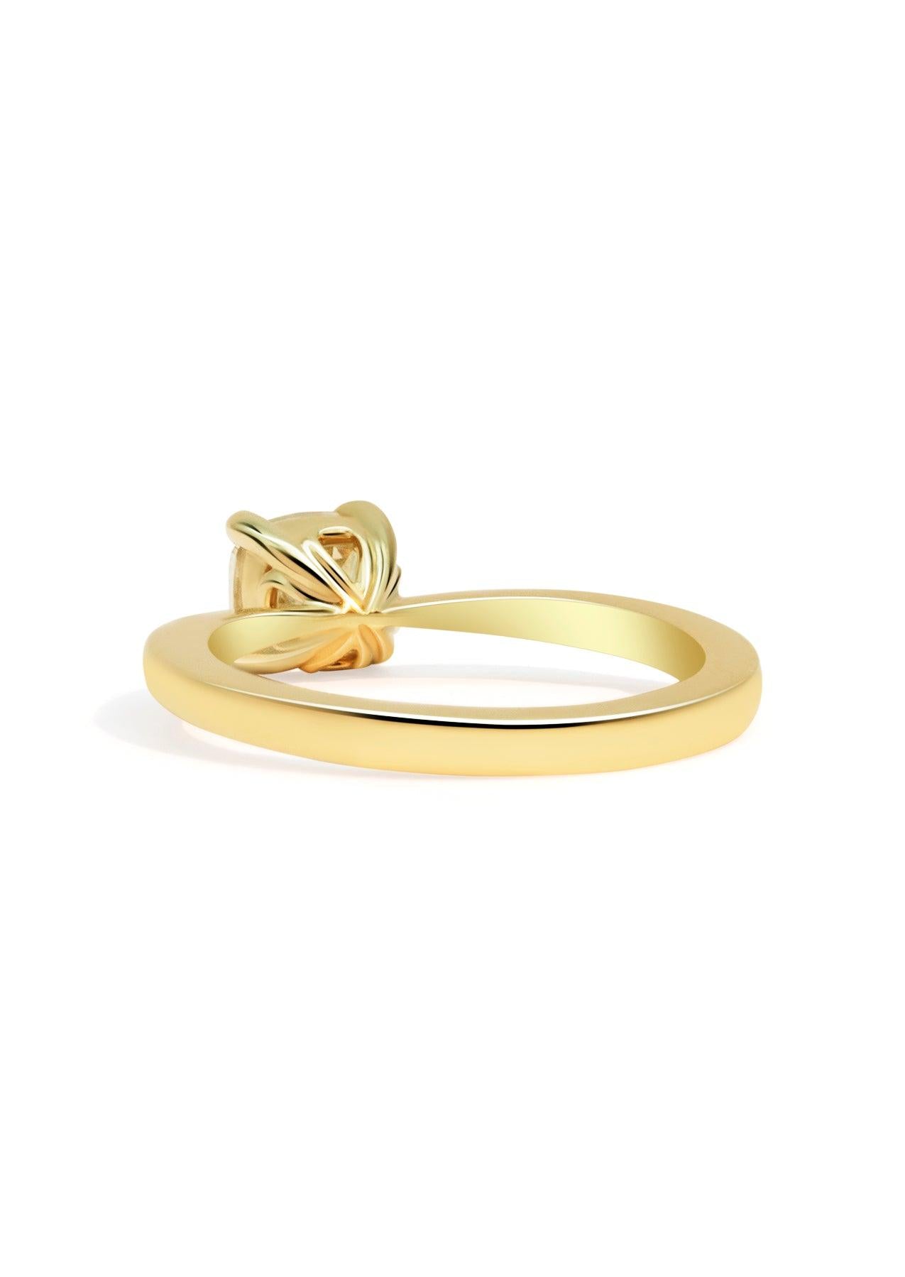 The June Ring with 1ct Cushion Yellow Diamond - Molten Store