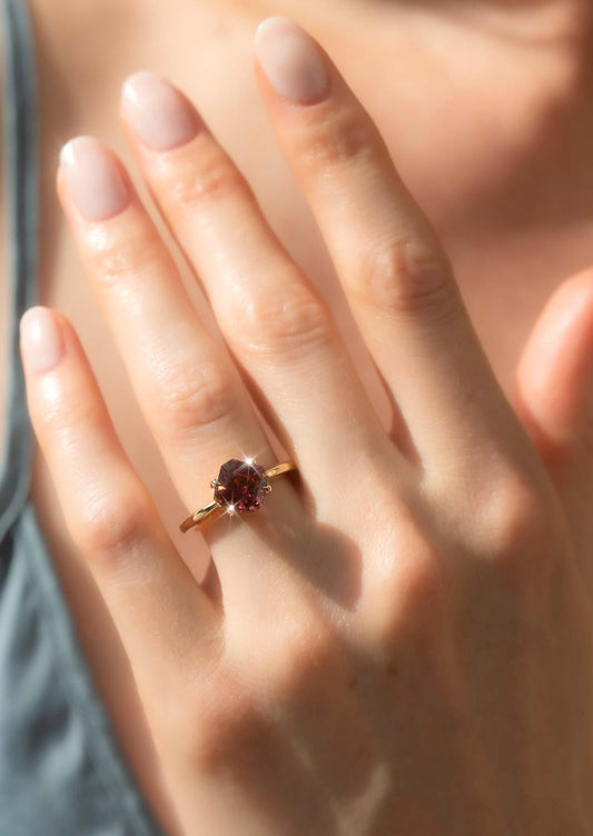 The June Ring with 2.34ct Radiant Cherry Tourmaline - Molten Store